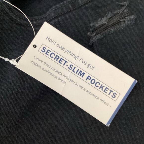 Old Navy Jeans High Rise O.G. Straight Secret Smooth Pockets Black Denim 14 NWT - Picture 6 of 10